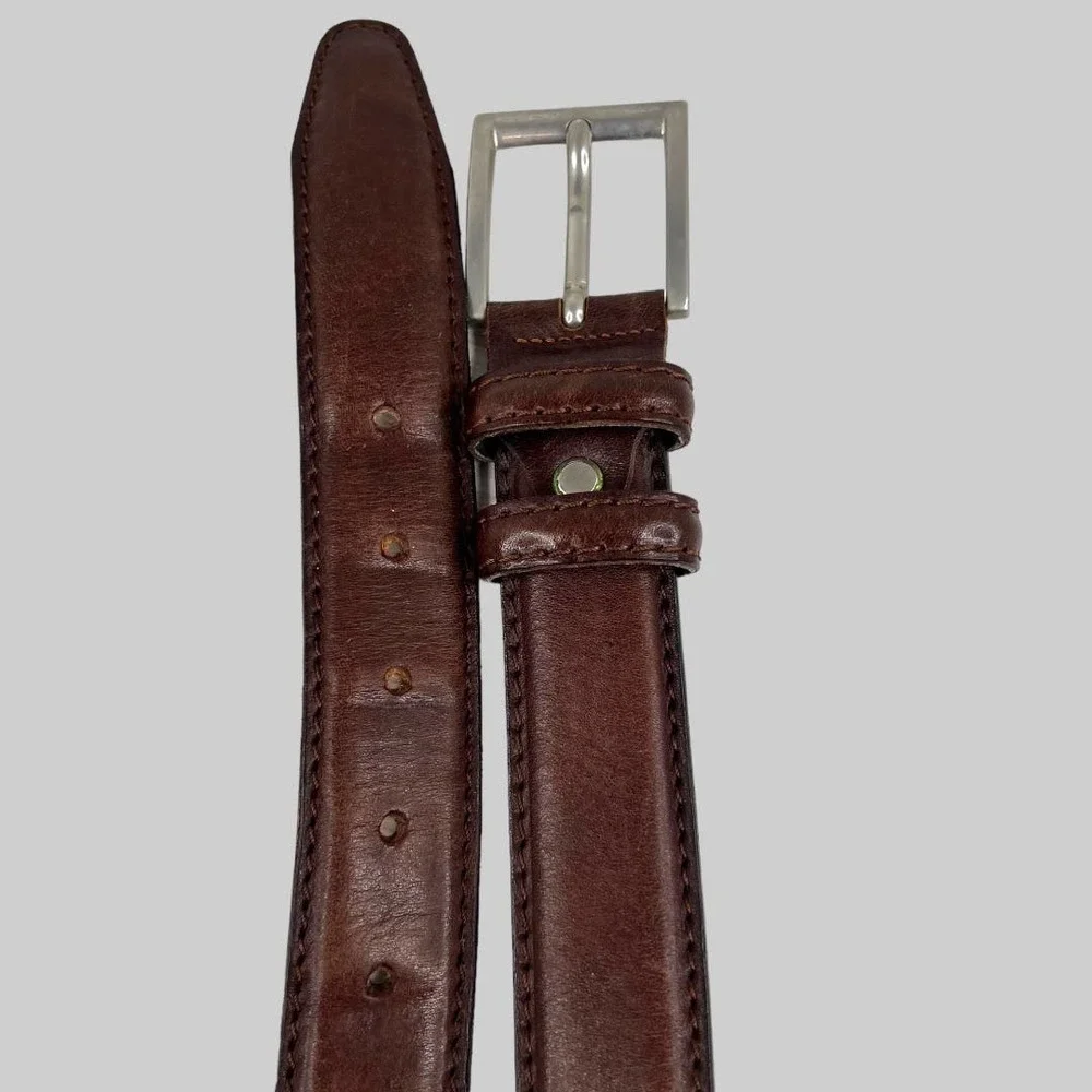 DIEGO TOSCANI Leather Belt in Dark Brown Men's Size 38 Waist